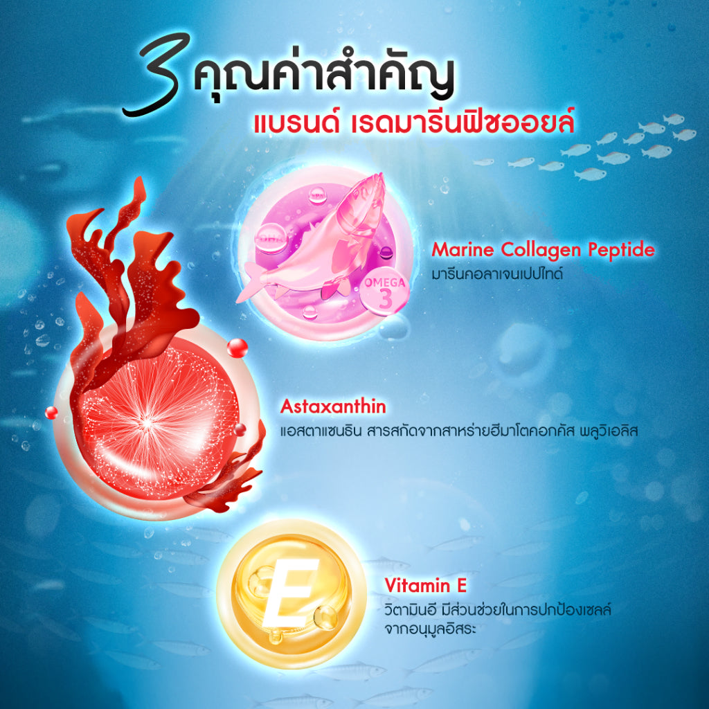 BRAND'S Red Marine Fish Oil Capsules 500mg for Daily Antioxidant Support 2 x 20 Capsules