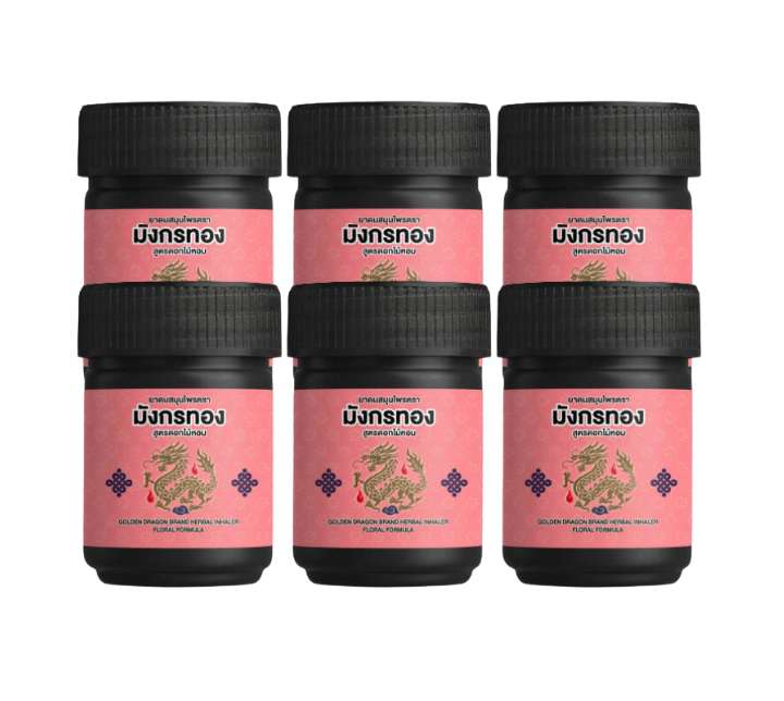 Ouay Un Osoth Ya Dom Golden Dragon Floral Inhaler Aromatherapy 6 Pieces