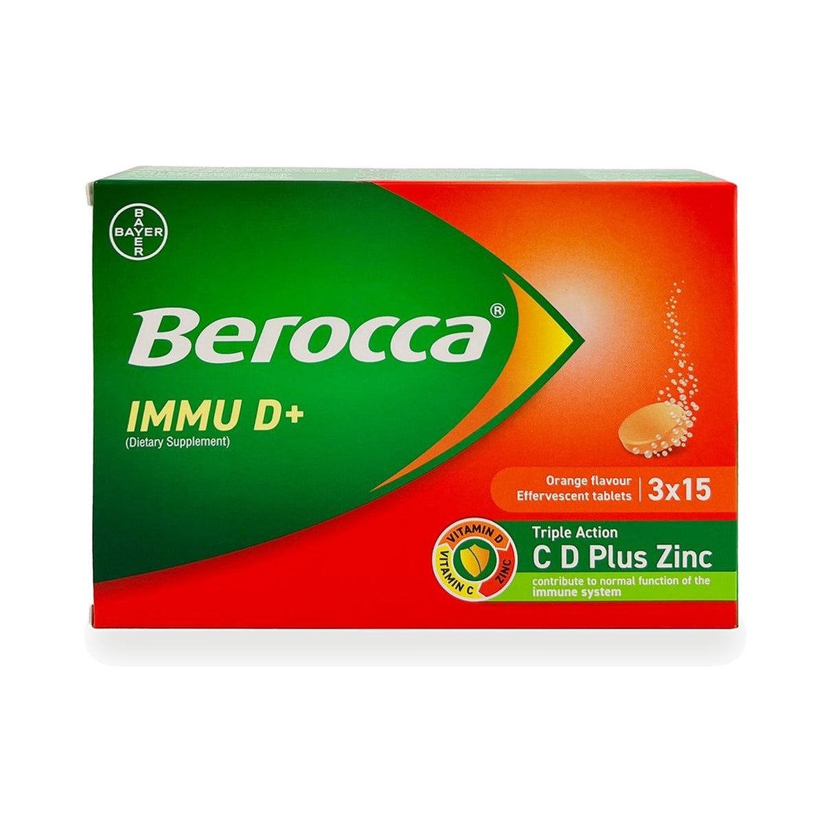 Berocca Immu-D Plus Effervescent Tablets — 3 x 15 Tablets