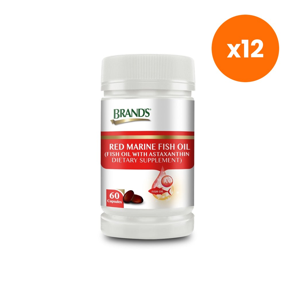 BRAND'S Red Marine Fish Oil Capsules 500mg for Omega 3 Support 60 Capsules
