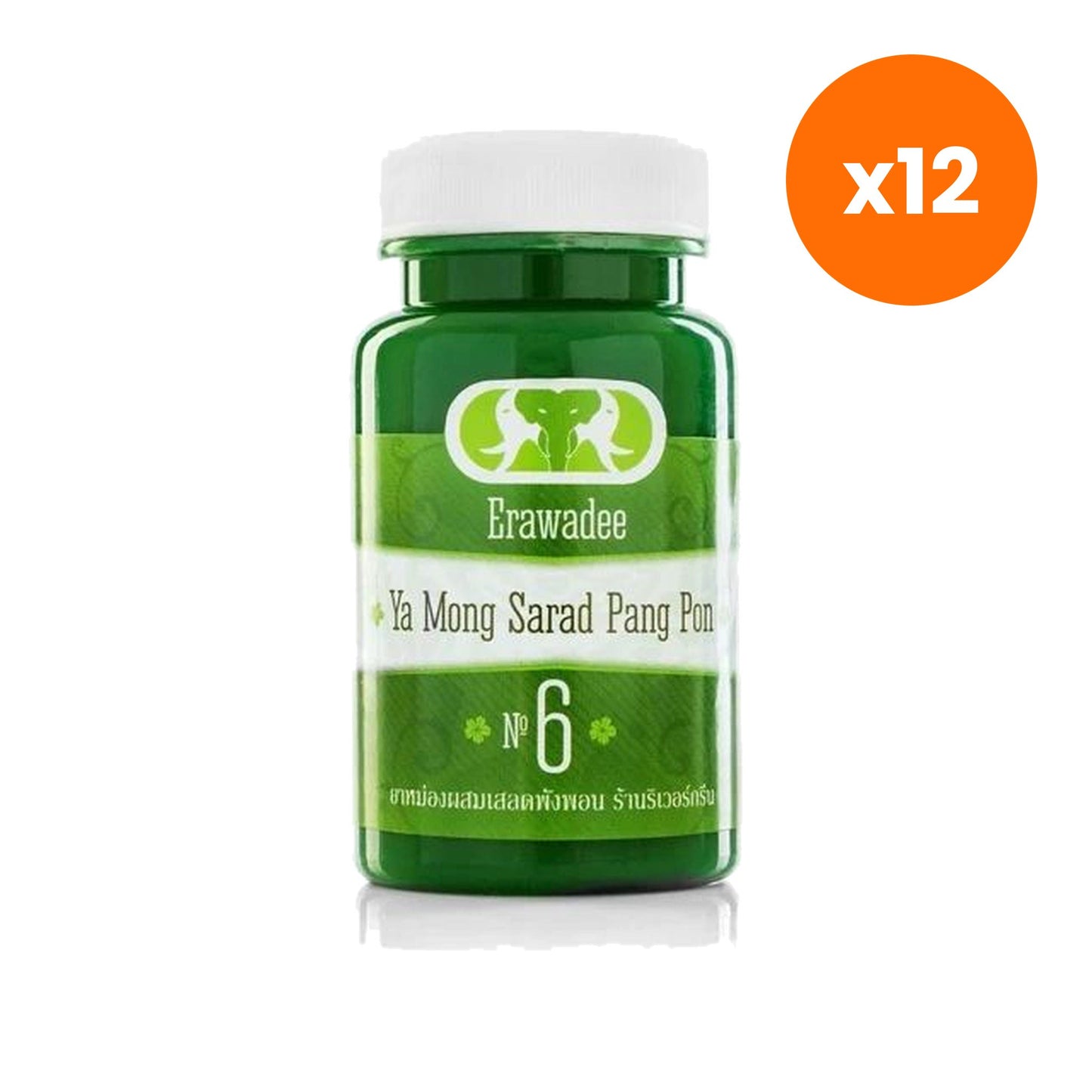 Erawadee No.6 Salet Phangphon Cooling Green Herbal Balm 90 g