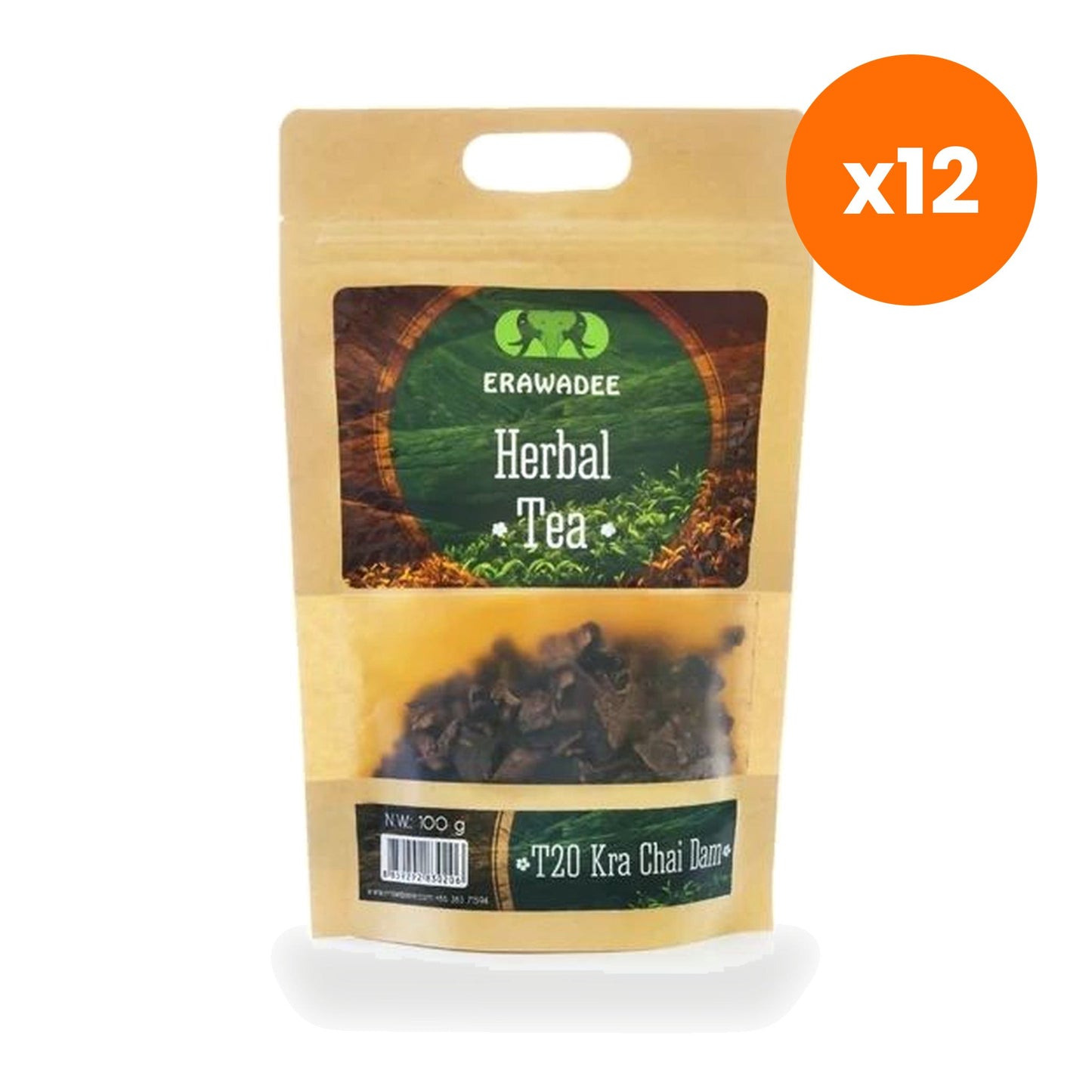 Erawadee T20 Black Ginger Herbal Tea Caffeine Free 100 g