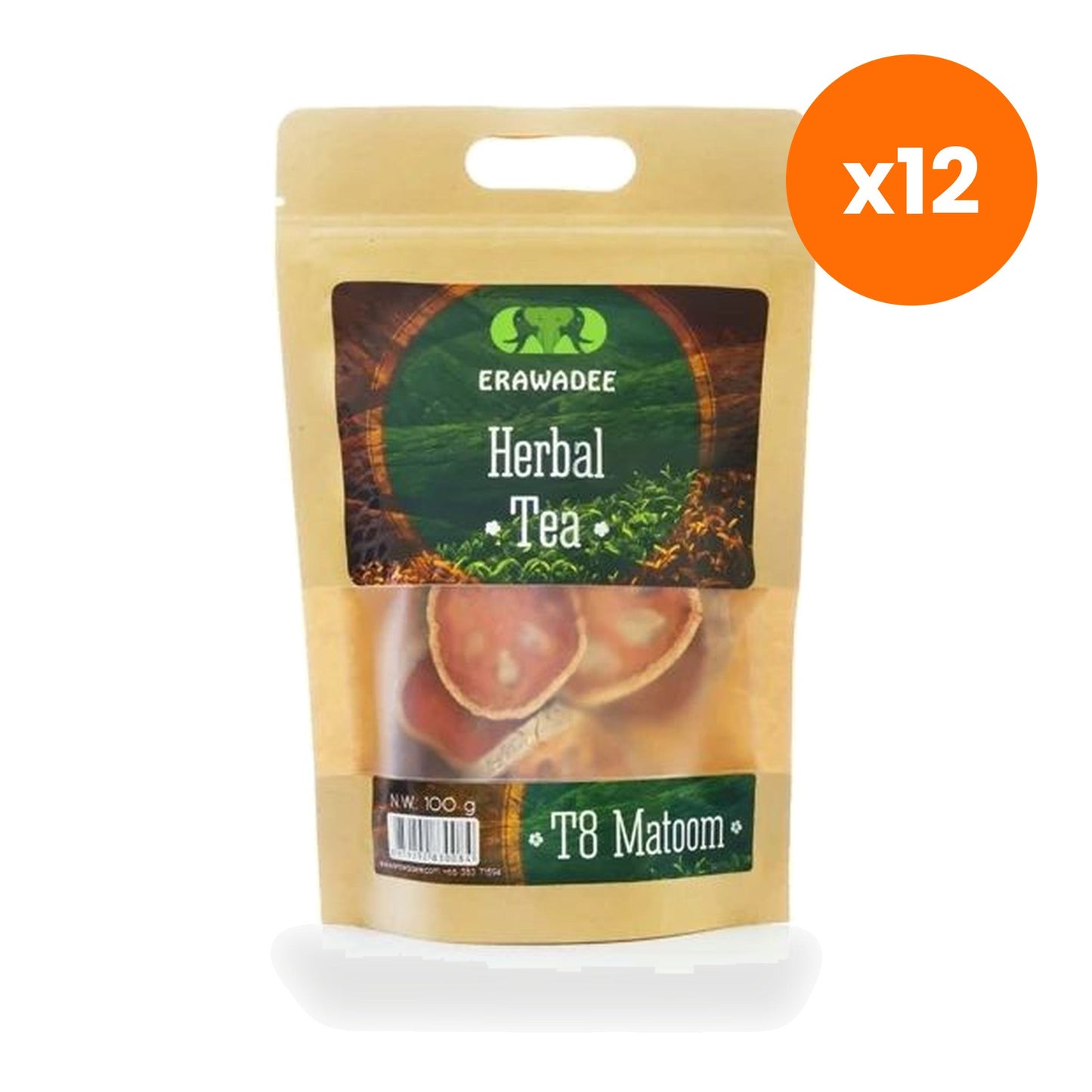 Erawadee T8 Matoom Bael Fruit Herbal Tea Caffeine Free 100 g