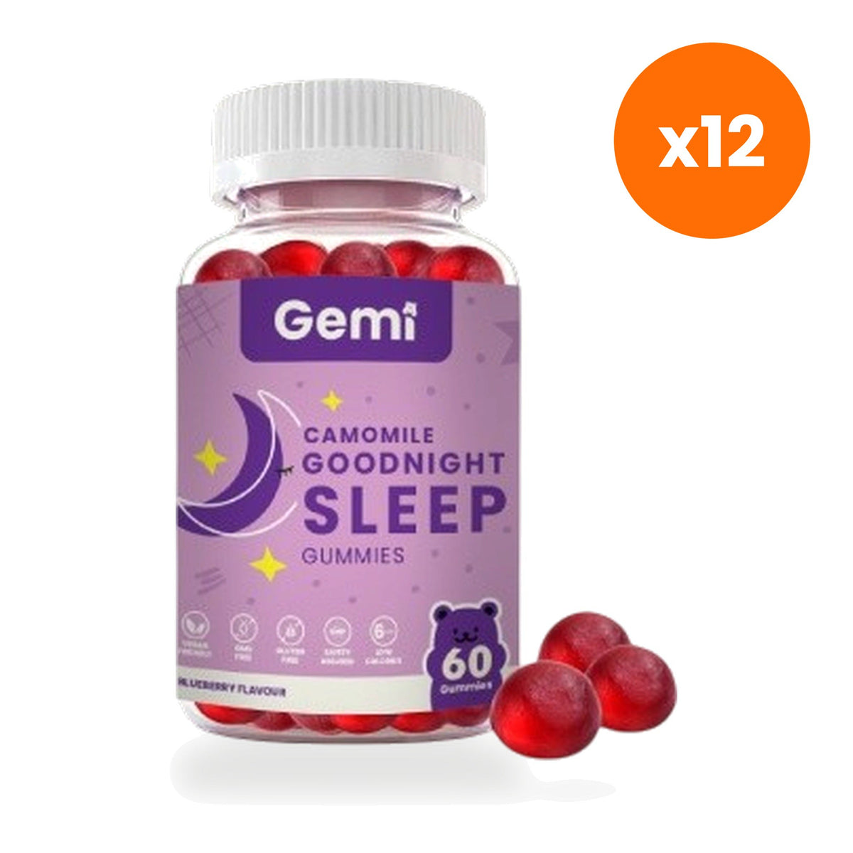 Gemi Goodnight Chamomile Gummies Blueberry Flavour