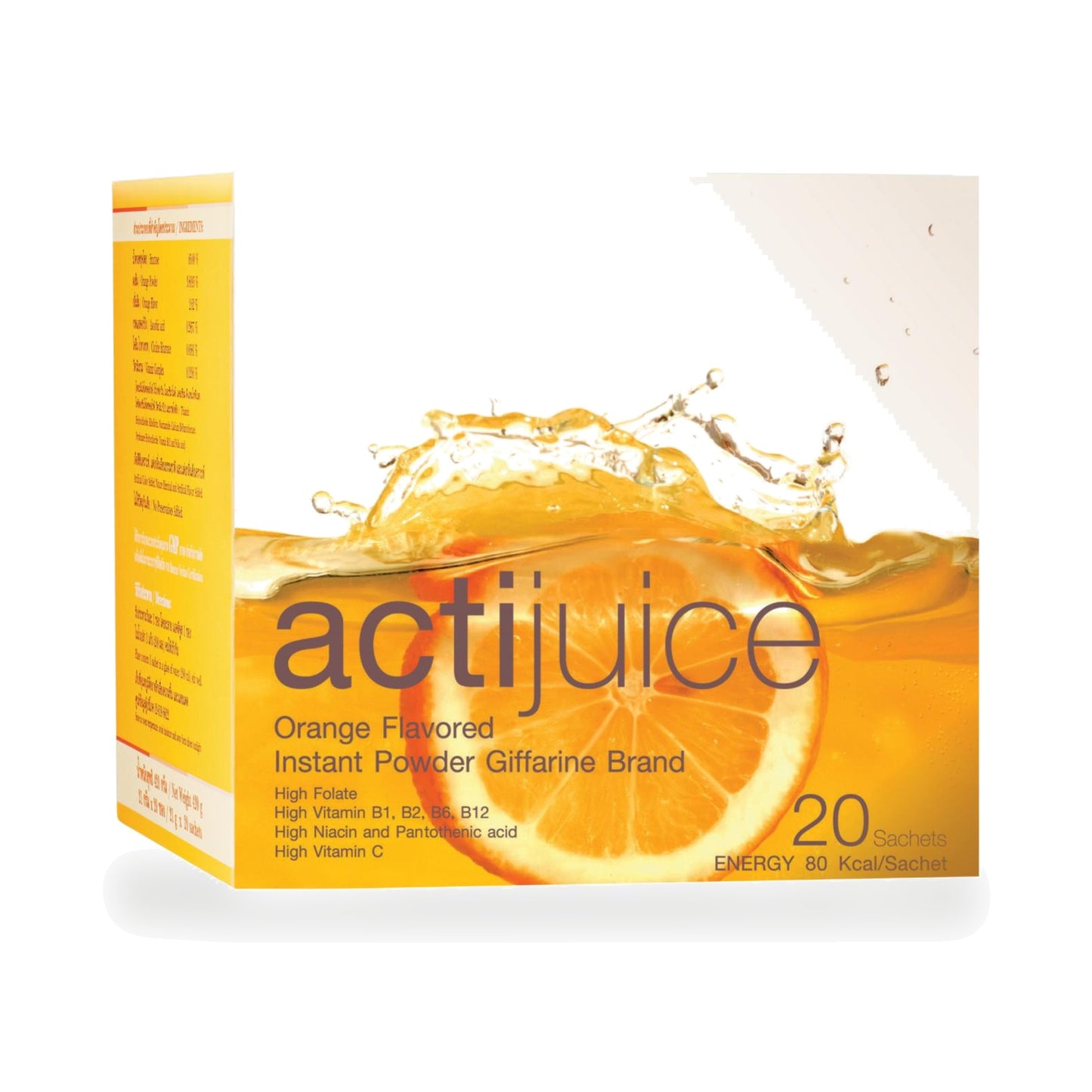 Giffarine Actijuice Orange Vitamin Drink Powder — 20 Sachets