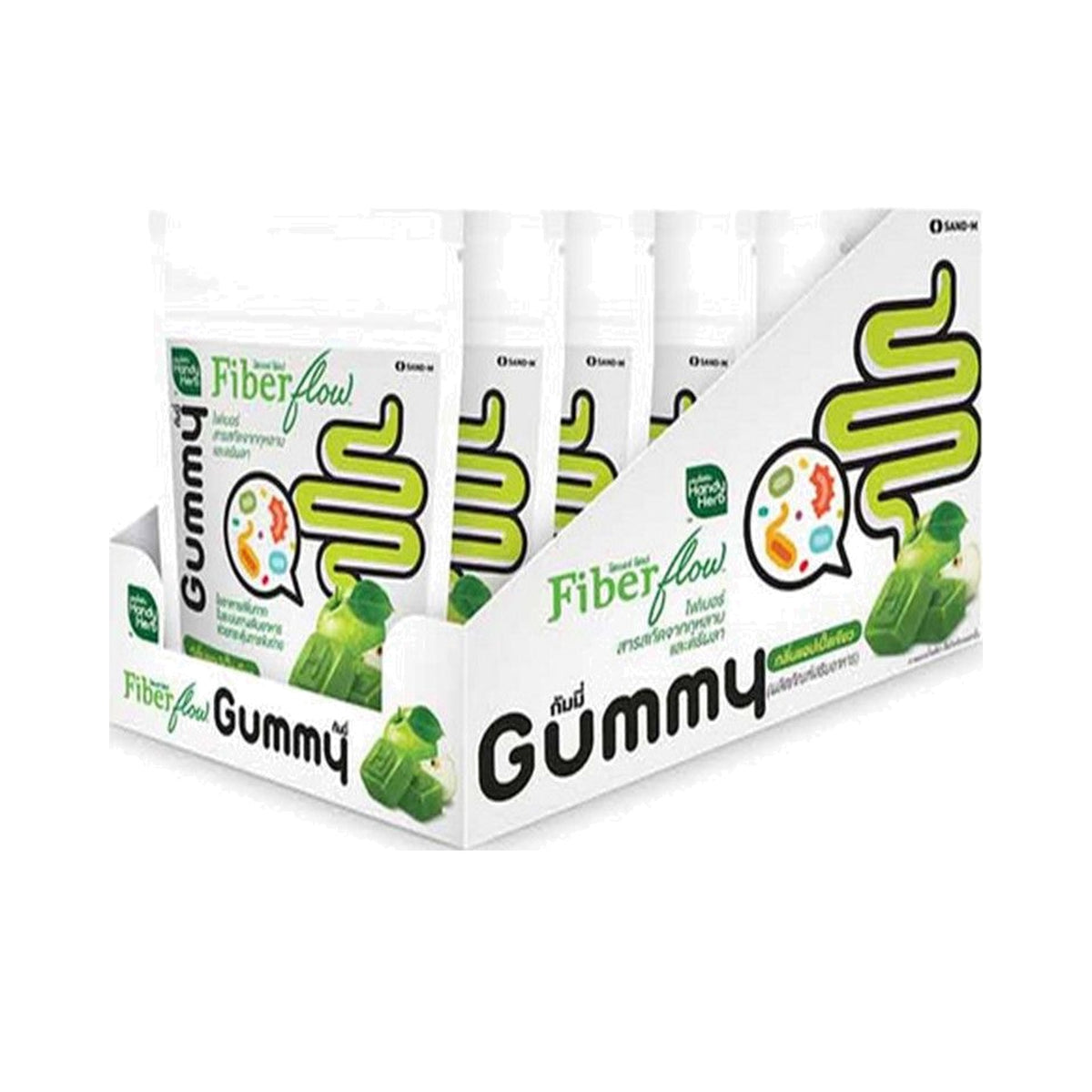Handy Herb Fiber Flow Green Apple Gummies — 24 Pieces (6 Packs of 4)