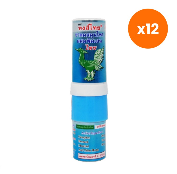 Hong Thai Ya Dom Herbal Inhaler Borneol Twin Head Stick Aromatherapy 3 cc