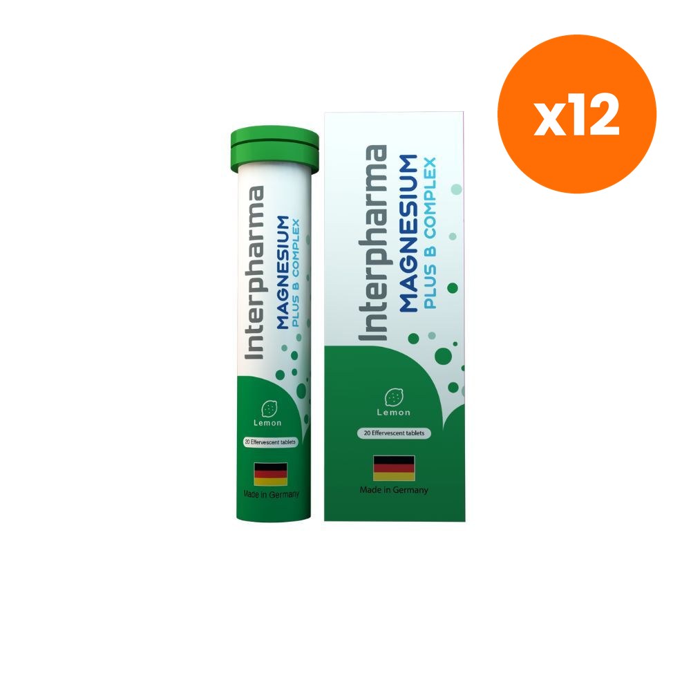 Interpharma Magnesium 350mg B Complex for Muscle Function and Energy 20 Tablets