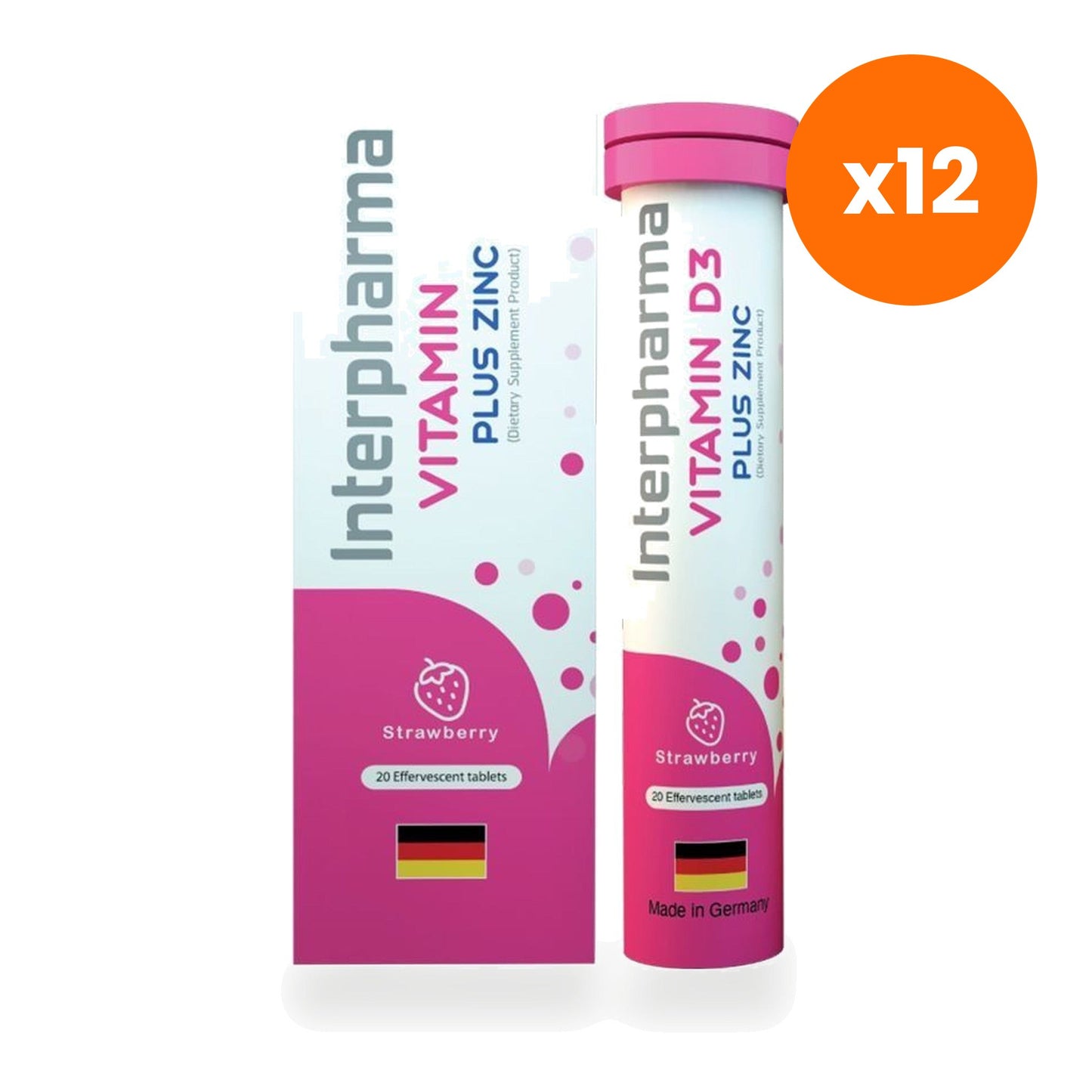 Interpharma Vitamin D3 Plus Zinc Effervescent 20 Tablets