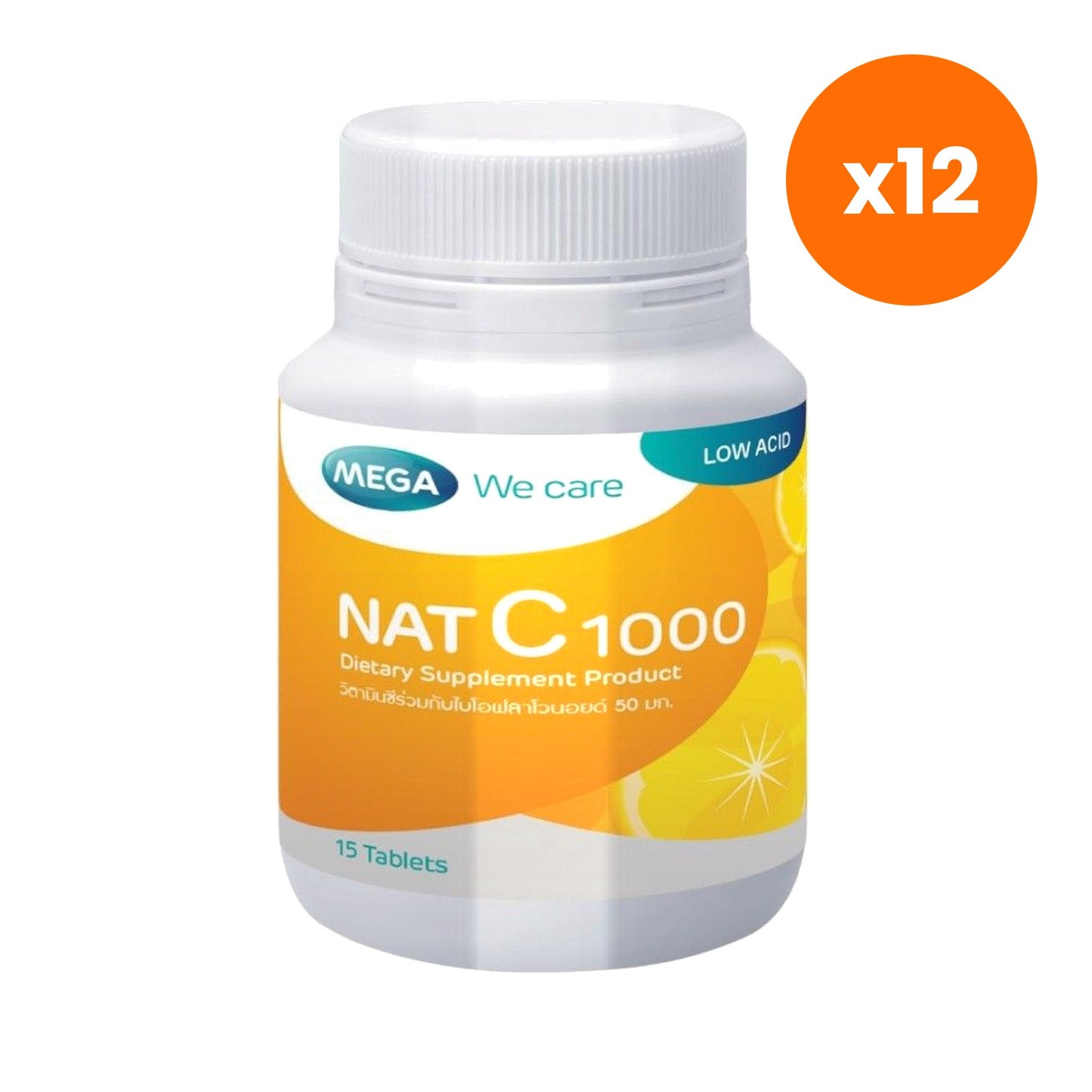 Mega We Nat C 1000mg Vitamin C Tablets 15 Tablets