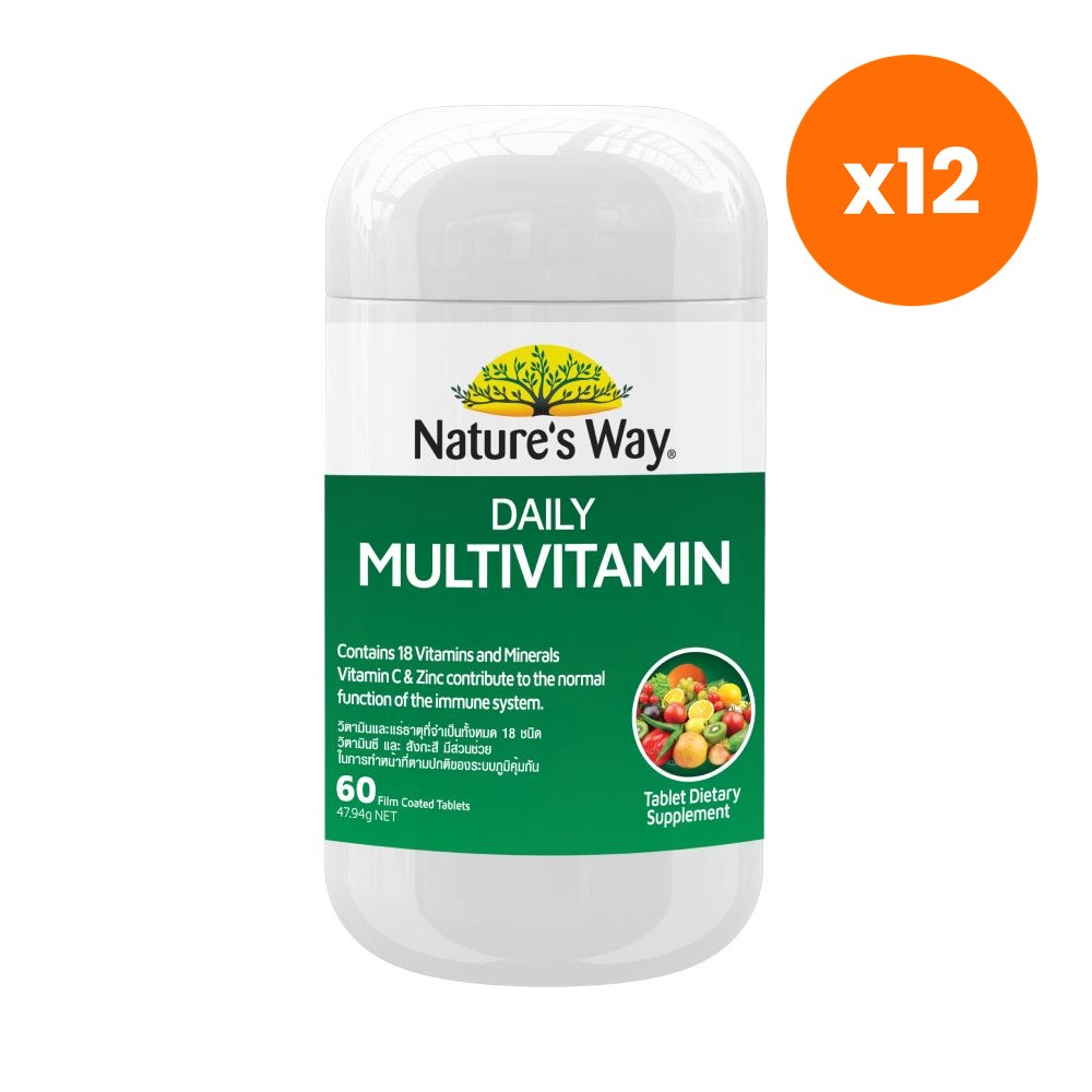 Nature's Way Daily Multivitamin Tablets Daily for Everyday Wellness 60 Tablets