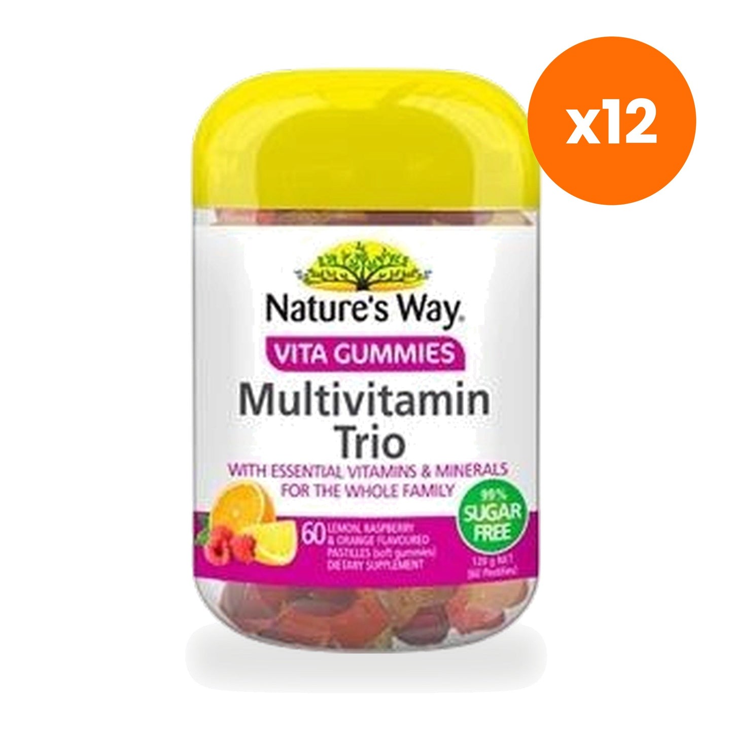 Nature's Way Vita Gummies Multivitamin Trio Free for Everyday Family Wellness 60 Gummies