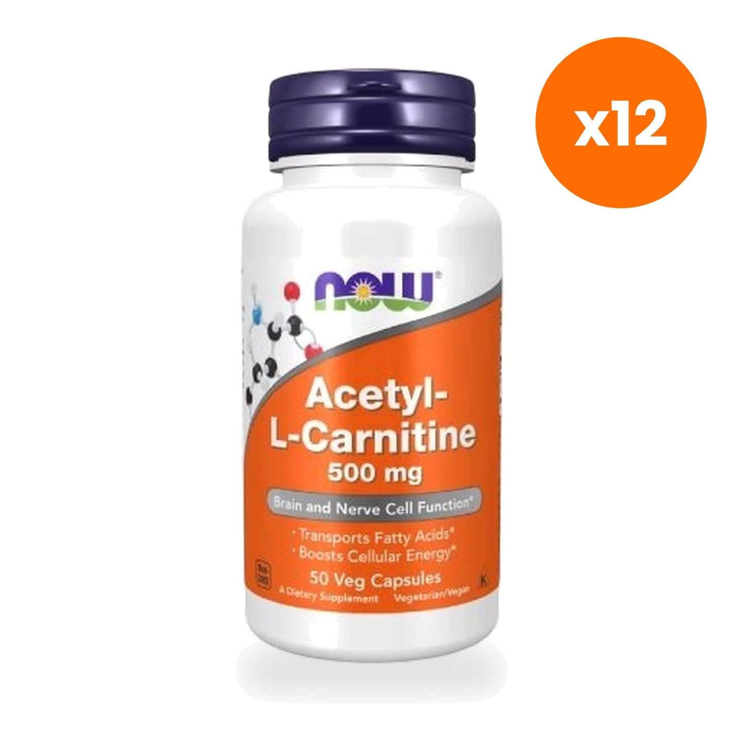 NOW Foods Acetyl L Carnitine Veg Capsules 500mg 50 Capsules