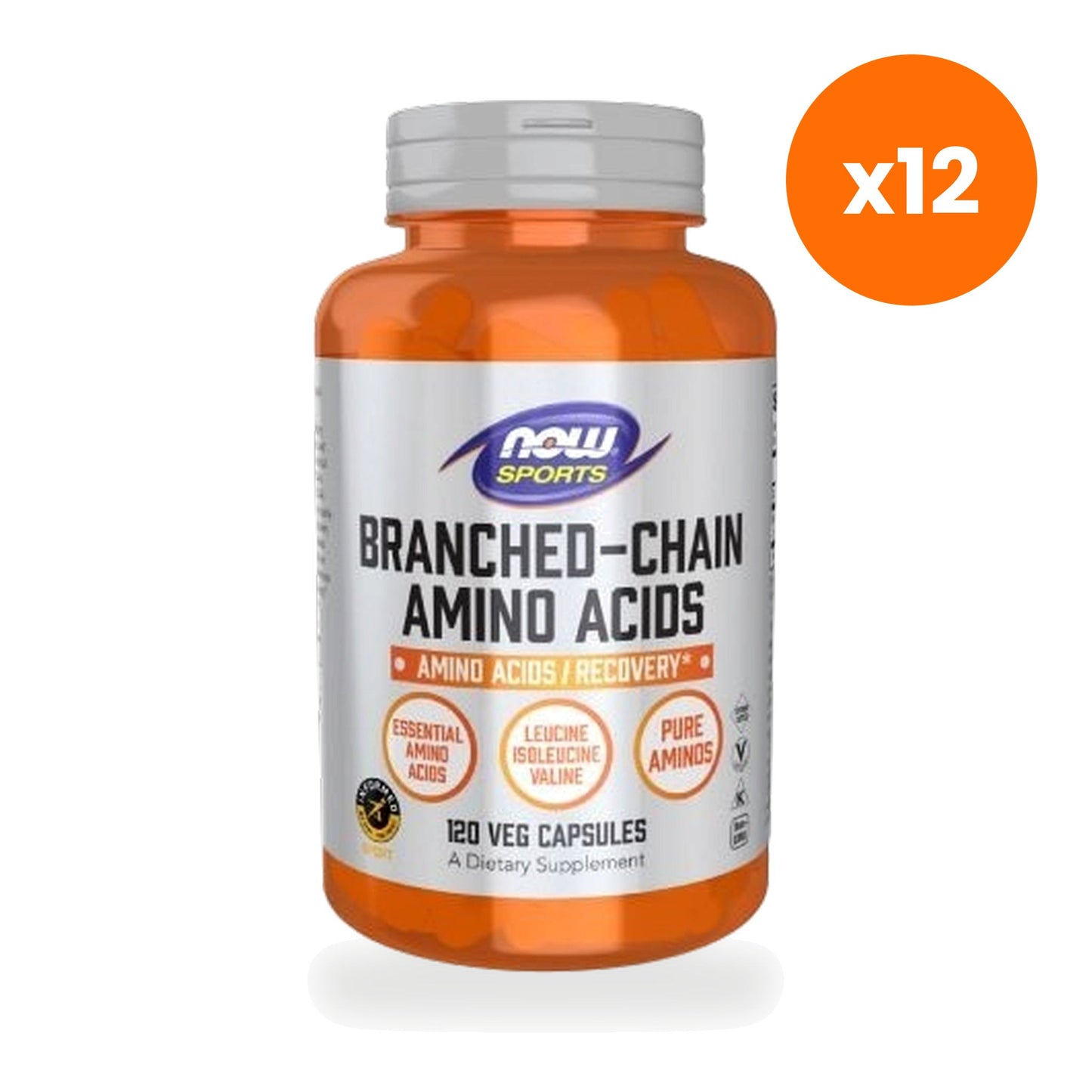 NOW Foods BCAA Branched Chain Amino Acids for Post Workout Recovery 120 Veg Capsules