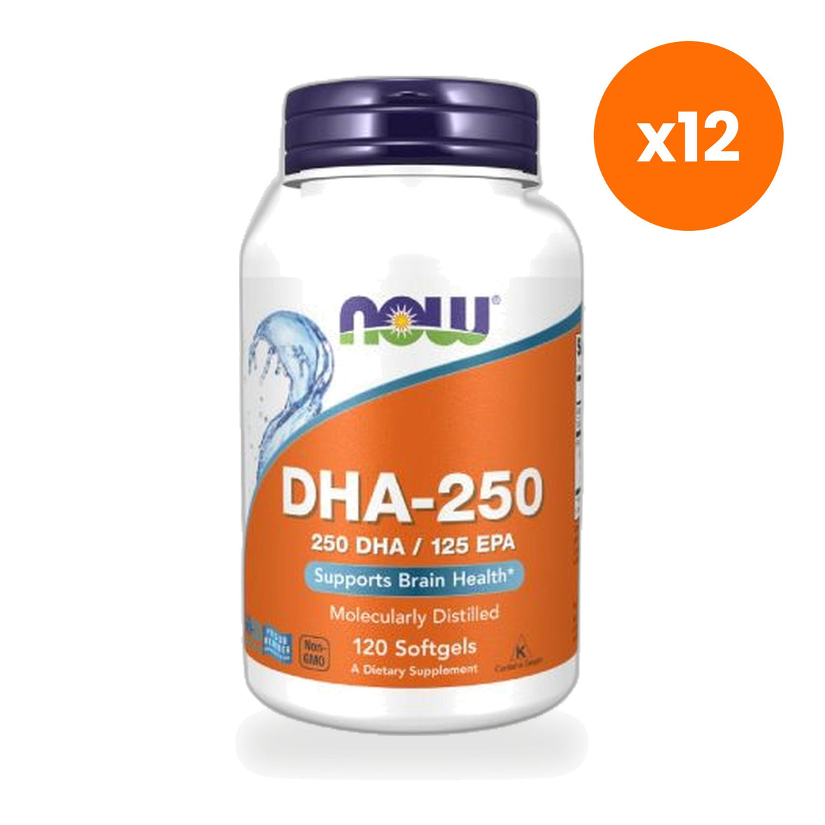 NOW Foods DHA 250 Fish Oil Softgels 500mg for Brain and Eye Health 120 Softgels