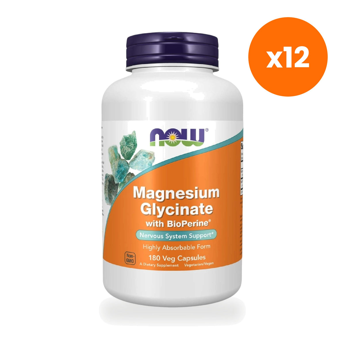 NOW Foods Magnesium Glycinate with BioPerine 180 Capsules