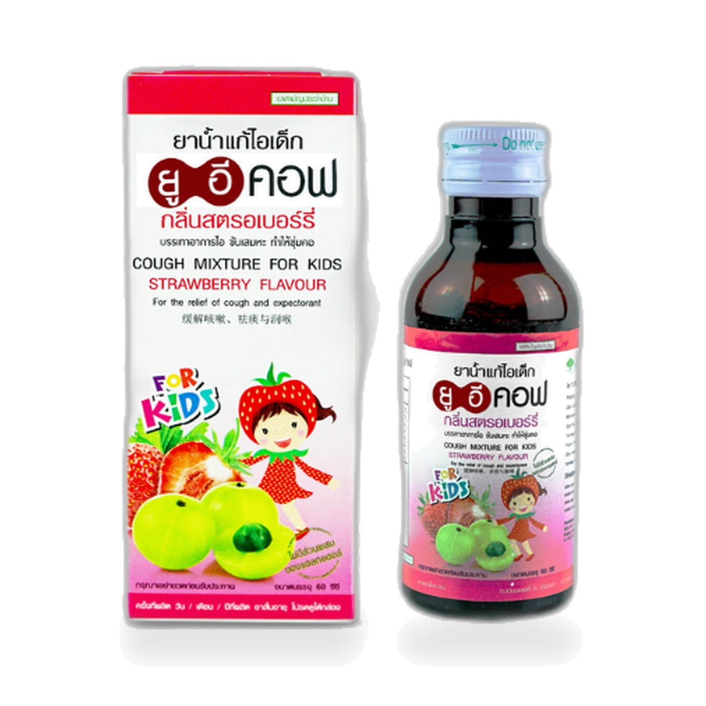 Panapat Uecof Kids Strawberry Amla Herbal Throat Syrup — 6 x 60 ml