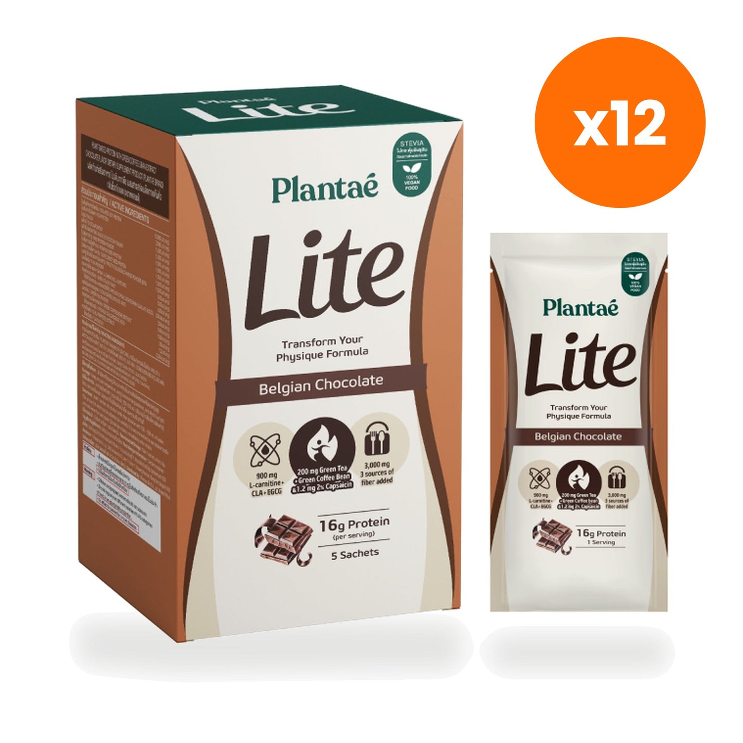 Plantae Lite Protein Belgian Chocolate Drink Powder Box for Weight Management
