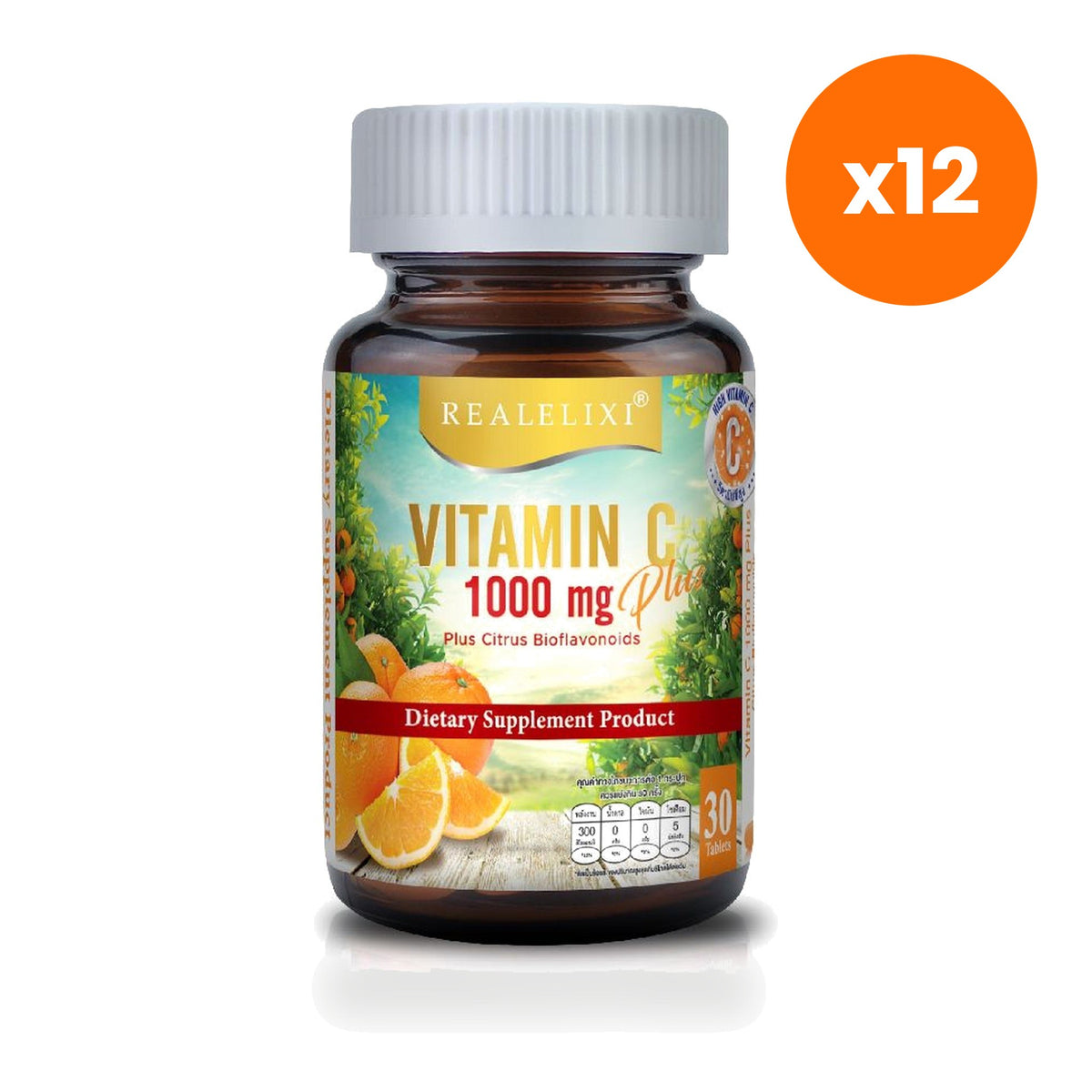 Real Elixir Vitamin C 1000mg Plus Bioflavonoids 30 Tablets