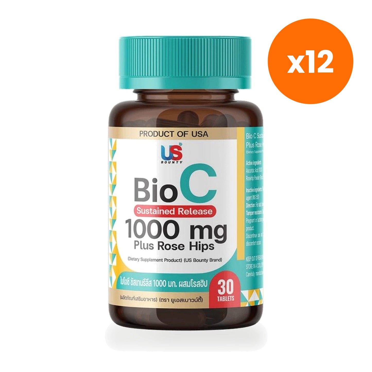US Bounty Bio C 1000mg Sustained Release Tablets 30 Tablets