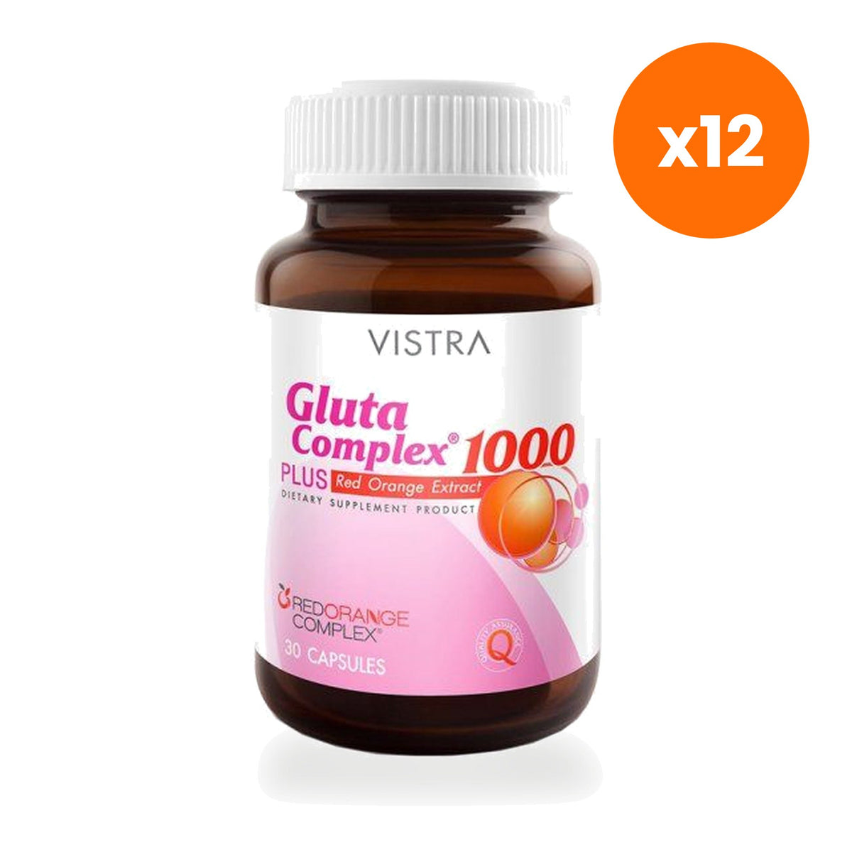 VISTRA Gluta Complex 1000mg with Red Orange Extract 30 Tablets