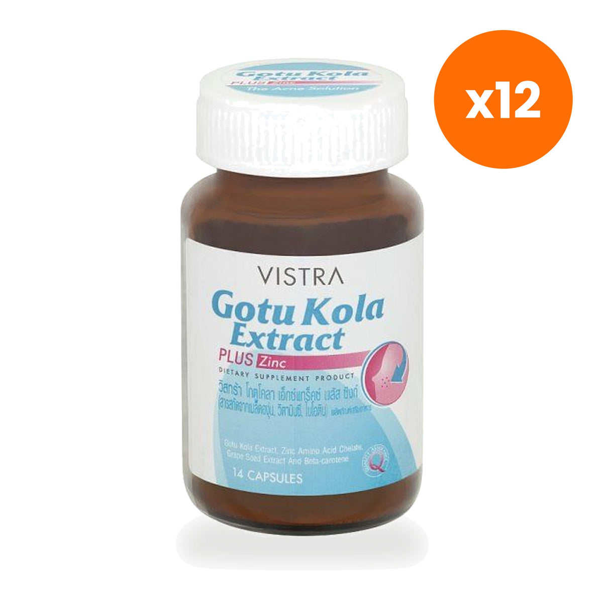 VISTRA Gotu Kola Extract Plus Zinc Capsules 14 Capsules