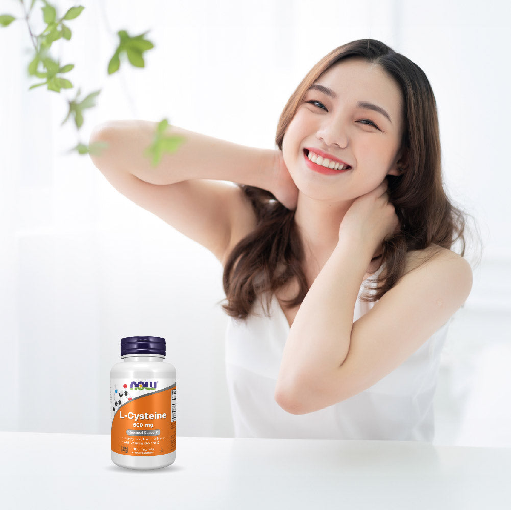 NOW Foods L Cysteine Vitamin C B6 500mg 100 Tablets