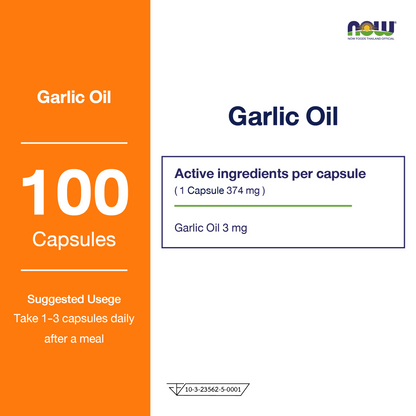 NOW Foods Garlic Oil 1500mg Vegetable Capsules Twin Pack