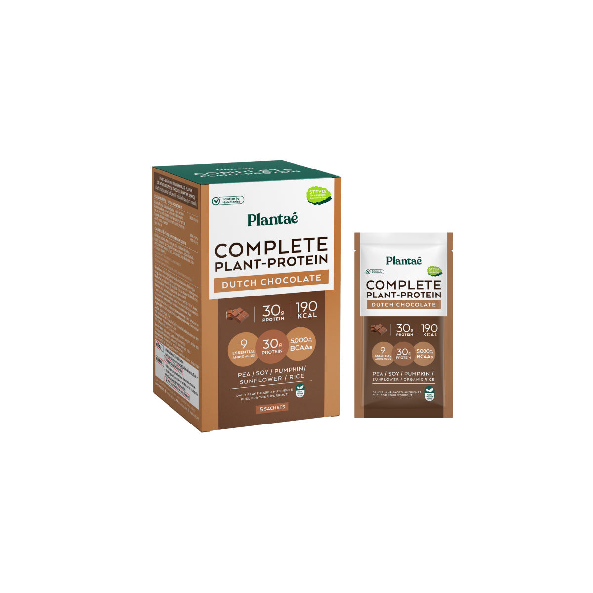 Plantae Complete Plant Protein Dutch Chocolate Powder Box for Muscle Recovery