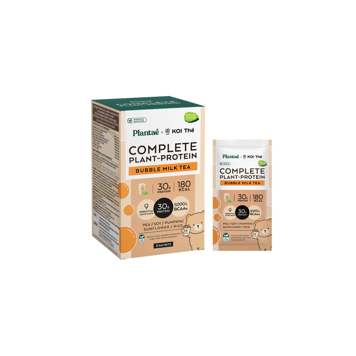 Plantae Complete Plant Protein Bubble Milk Tea Powder Box for Muscle Recovery
