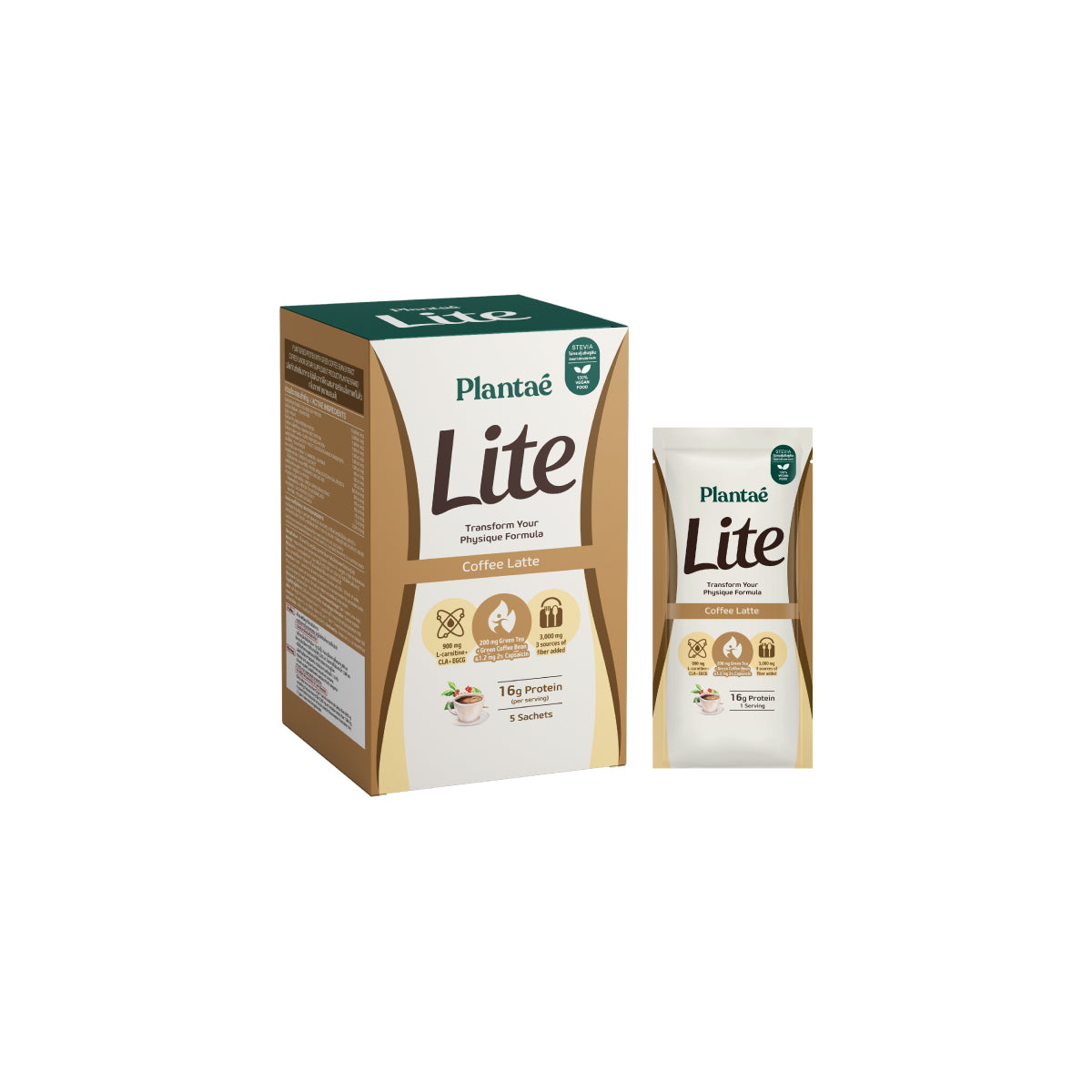 Plantae Lite Protein Coffee Latte Plant Based Powder Box for Weight Management
