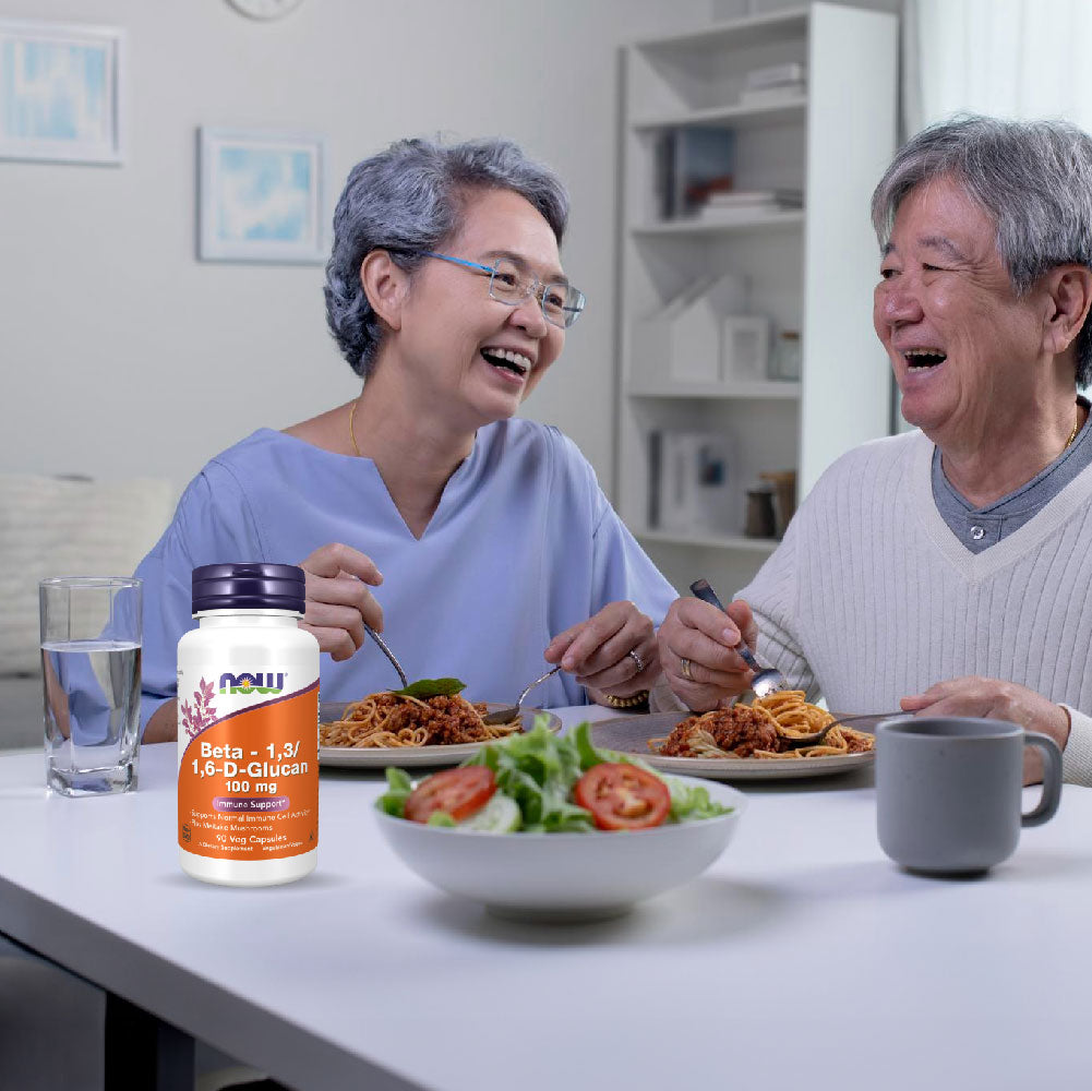 NOW Foods Beta Glucan Maitake Mushroom for Daily Immune Support 90 Veg Capsules
