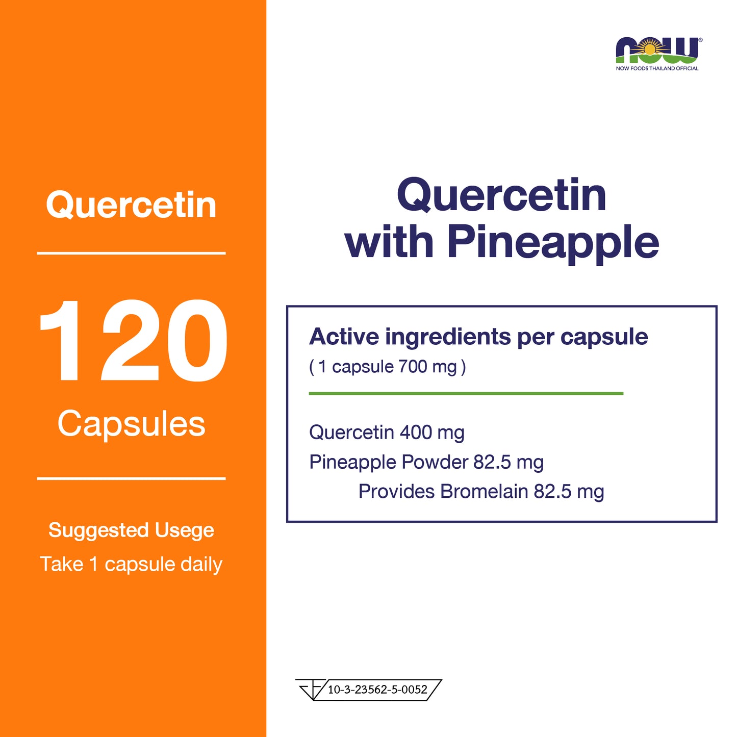 NOW Foods Quercetin Bromelain 400mg 120 Veg Capsules