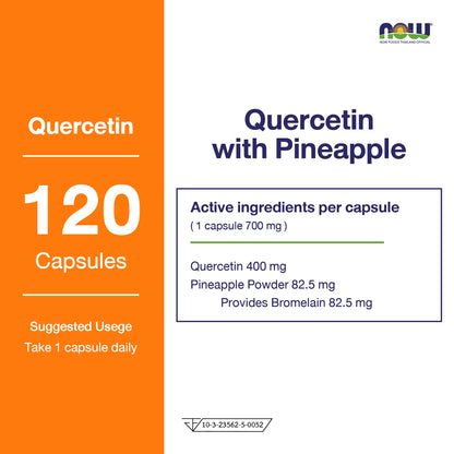 NOW Foods Quercetin Bromelain 400mg 120 Veg Capsules
