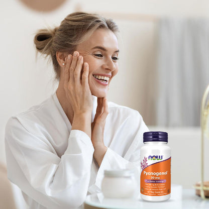 NOW Foods Pycnogenol Bioflavonoids for Circulation and Skin Health 60 Veg Capsules