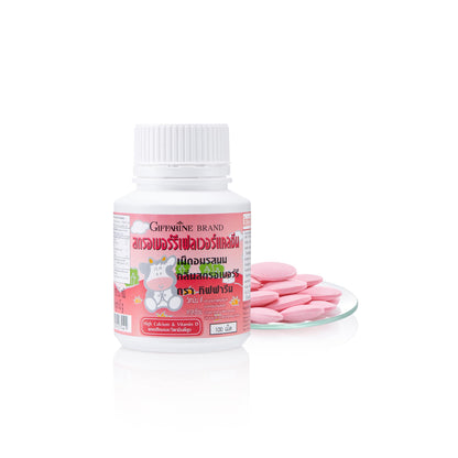 Giffarine Calcine Strawberry Calcium Chewables Kids 100 Tablets