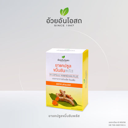 Ouay Un Osoth Turmeric Plus Black Pepper Box for Digestive Comfort 60 Capsules