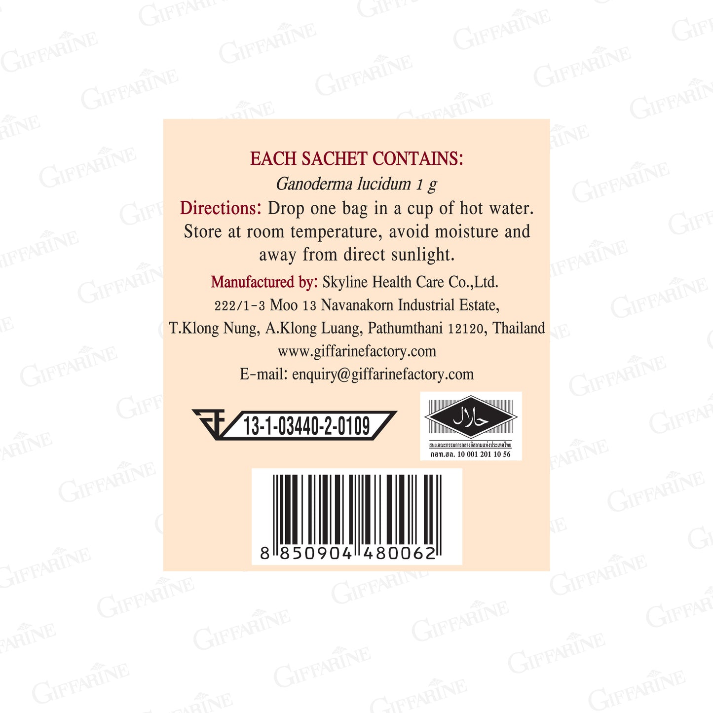 Giffarine Reishi Mushroom Herbal Tea 25 Sachets
