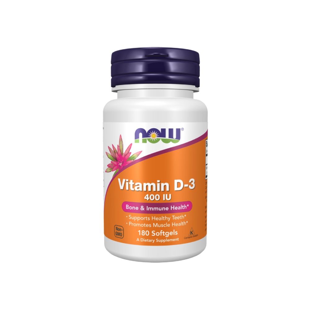 NOW Foods Vitamin D3 Softgels 400 IU 180 Softgels
