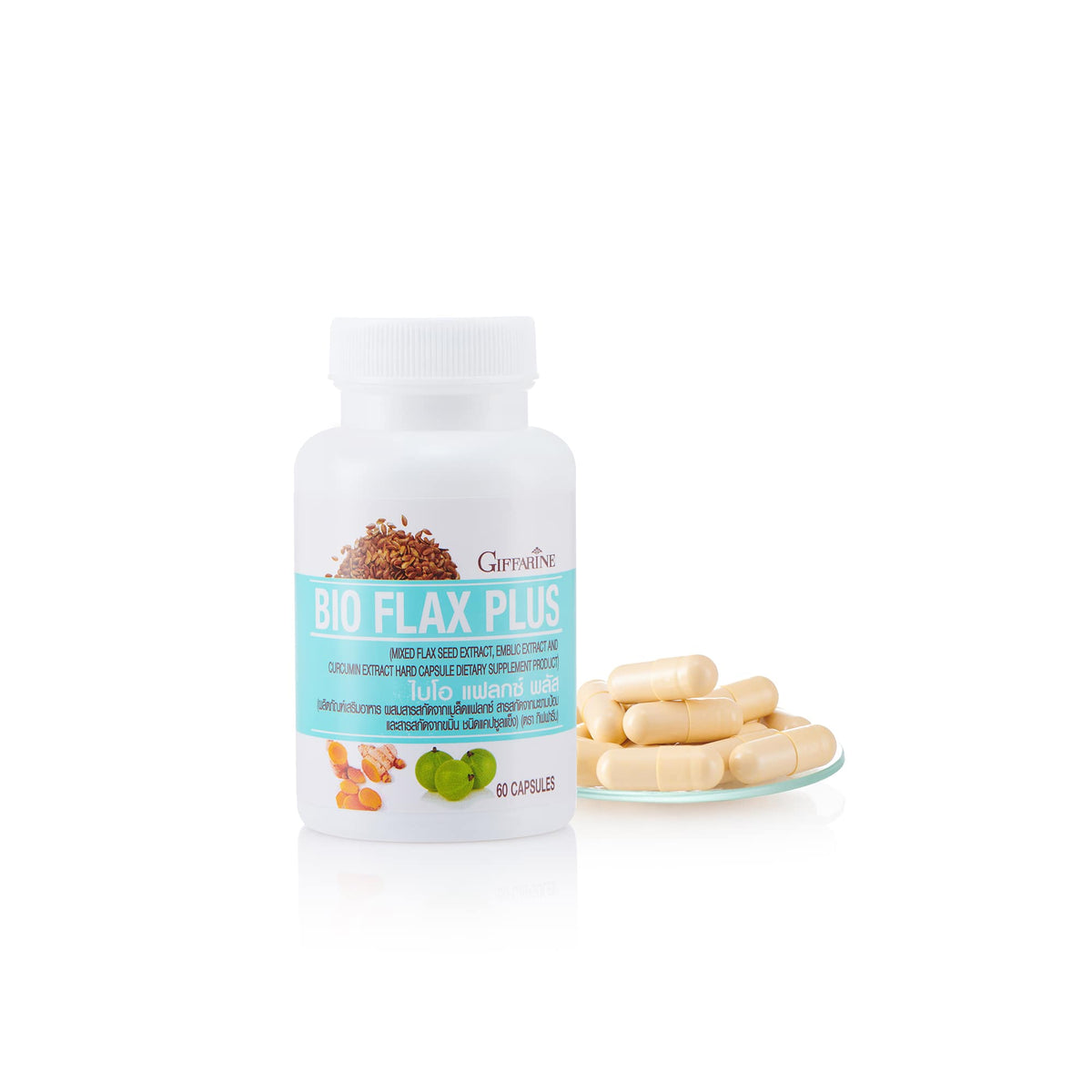 Giffarine Bio Flax Flaxseed Amla Turmeric 60 Capsules