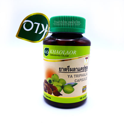 Khaolaor Triphala Herbal Capsules 450mg 100 Capsules