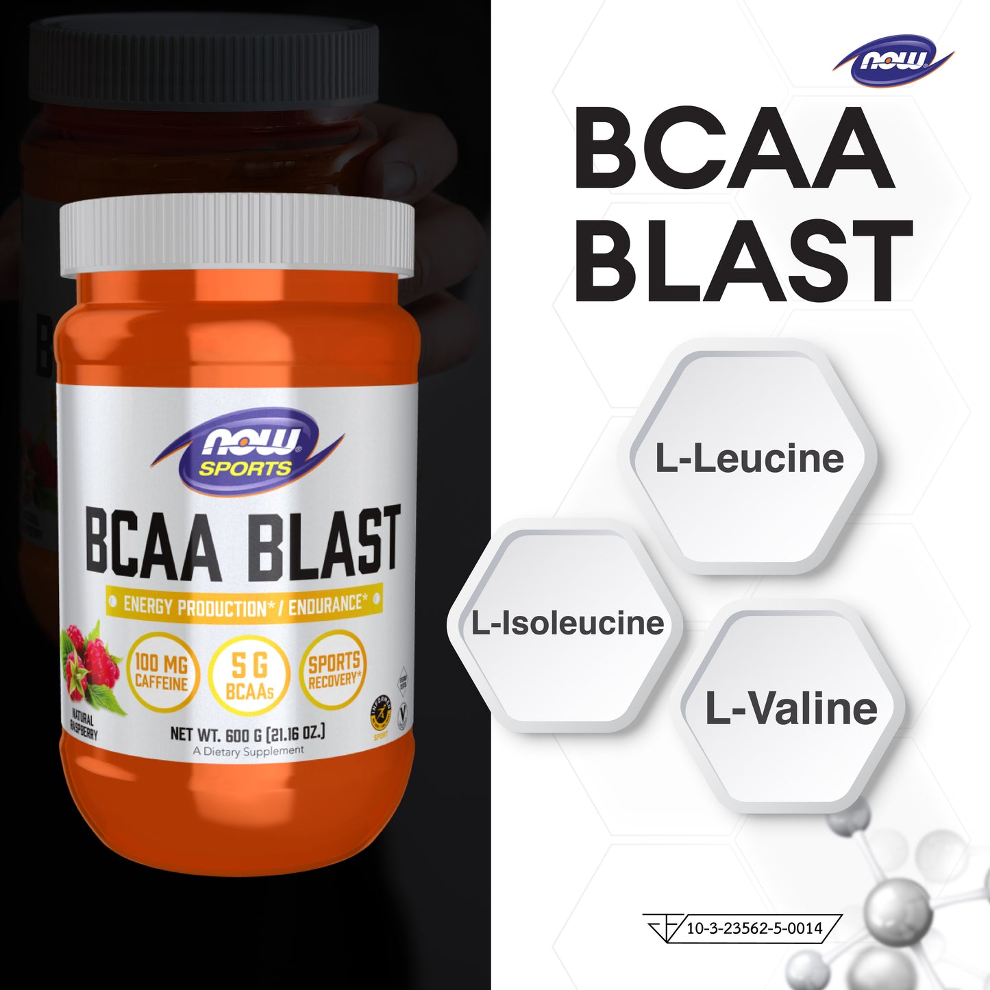 NOW Foods BCAA Blast Powder 120 Veg Capsules