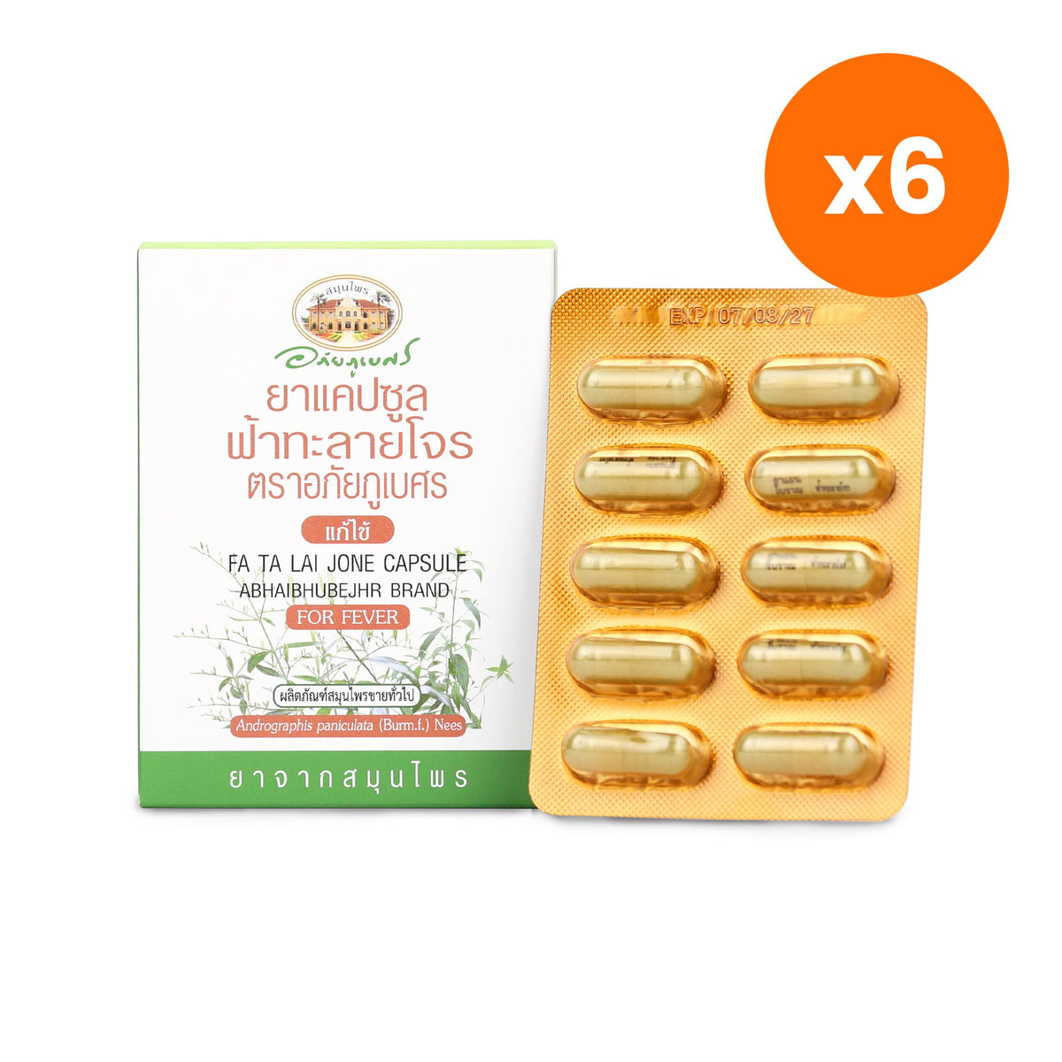 Abhaibhubejhr Andrographis Capsules 10 Capsules
