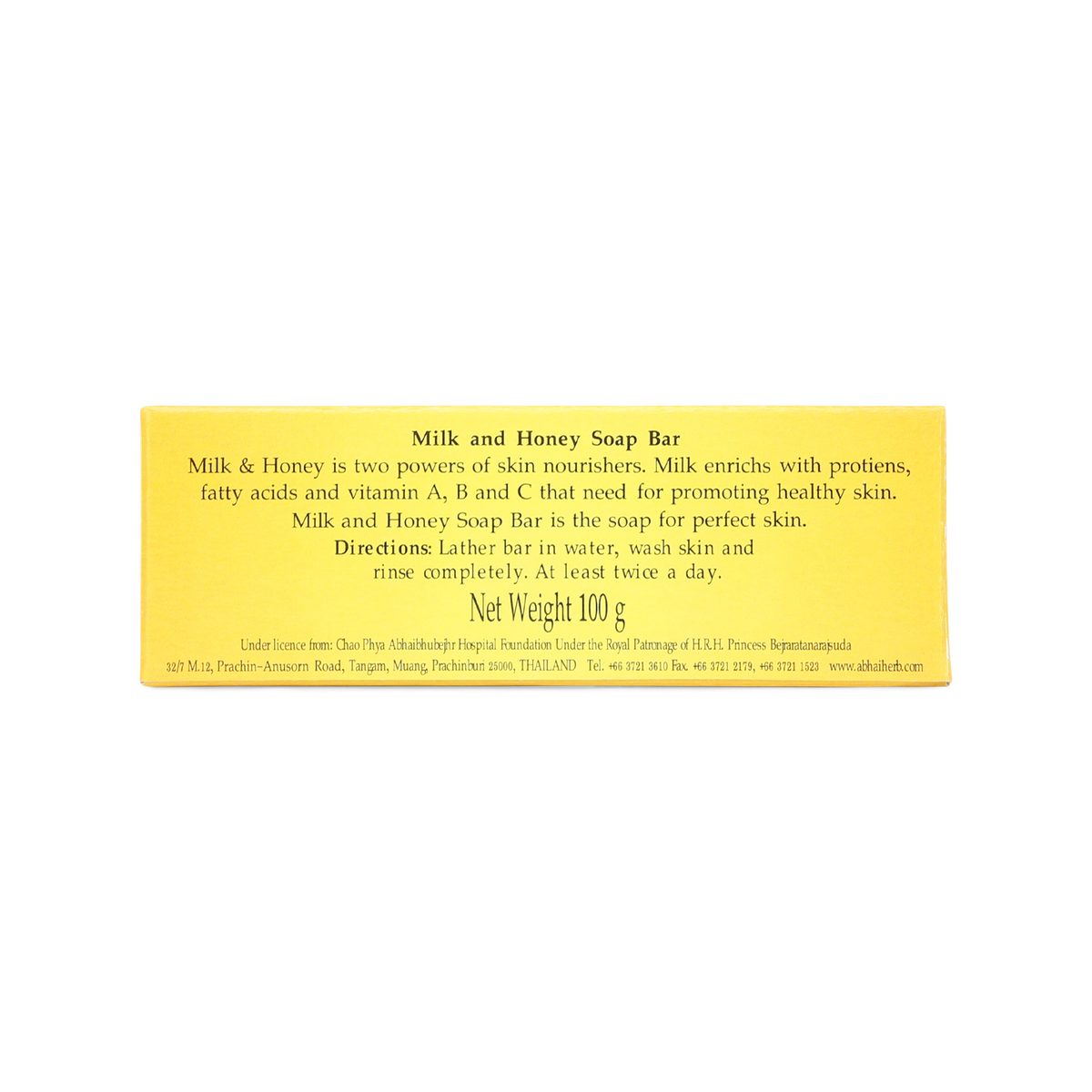 Abhaibhubejhr Milk and Honey Soap Bar — 100 g