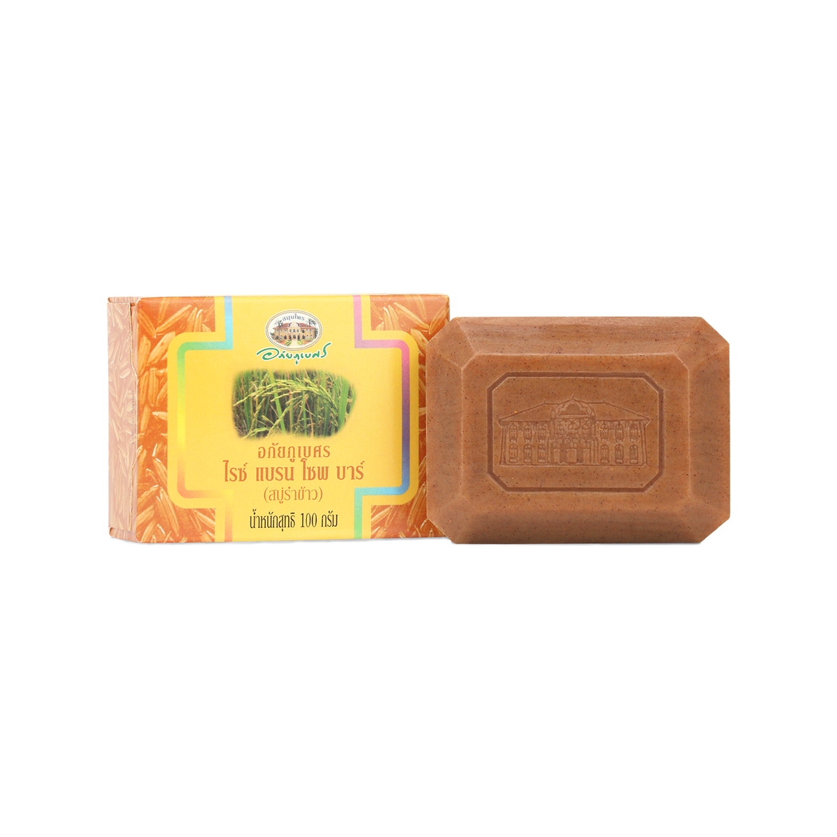 Abhaibhubejhr Rice Bran Herbal Soap Bar — 100 g