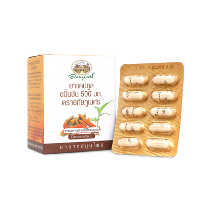 Abhaibhubejhr Turmeric Capsules 500mg — 60 Capsules (6 Blister Strips)