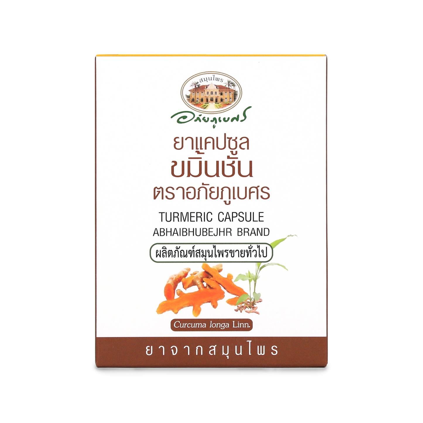 Abhaibhubejhr Turmeric (Curcuma Longa) Capsules — 10 Capsules