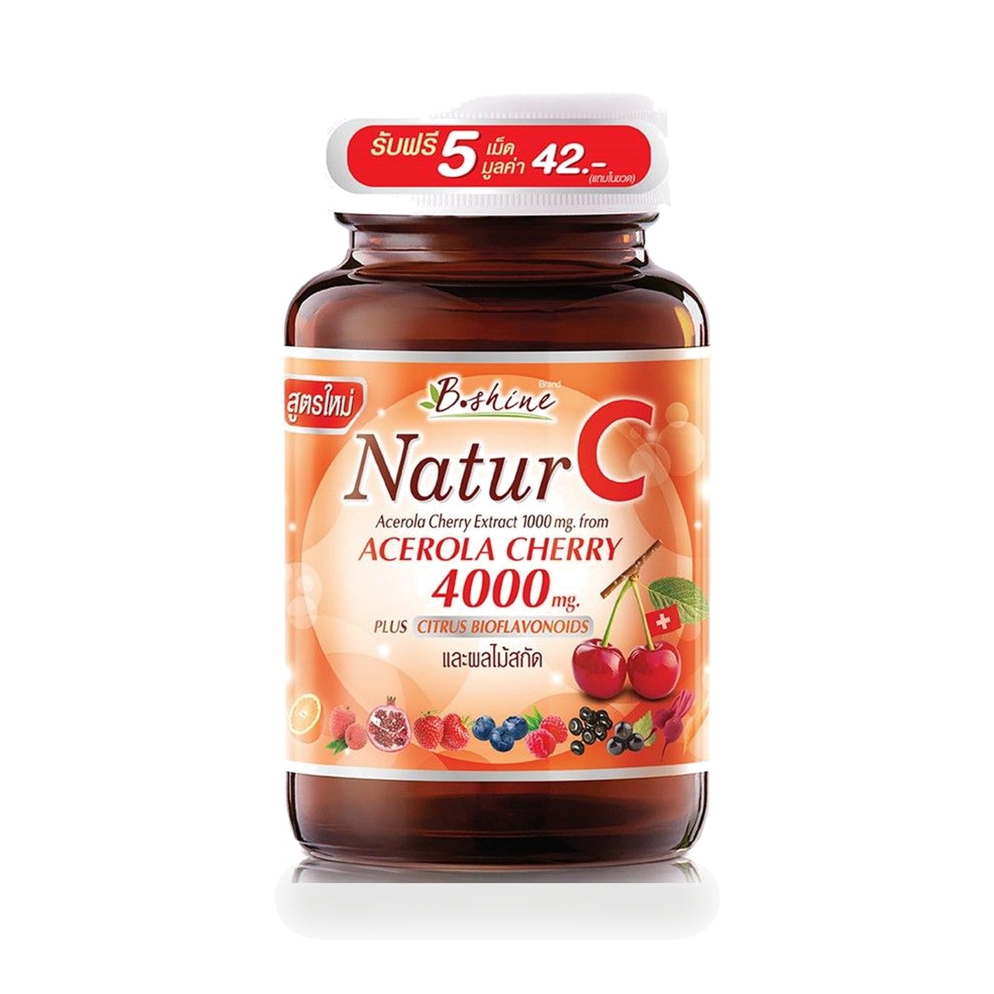 B.Shine Nature C Acerola Cherry Tablets 1,000mg — 30 Tablets