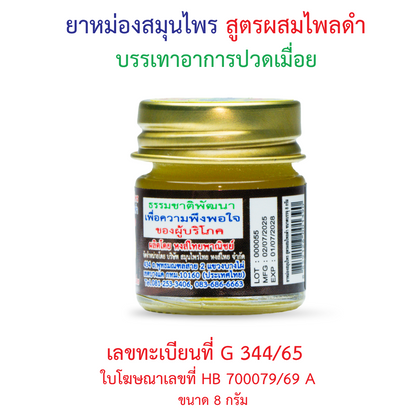 Hong Thai Herbal Balm Black Plai Zingiber Ottensii Travel Size 8 g