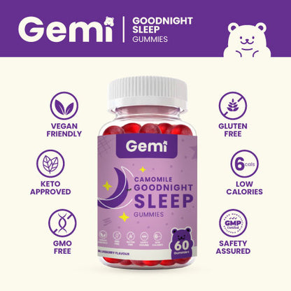 Gemi Goodnight Chamomile Gummies Blueberry Flavour